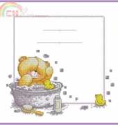 Anchor Forever Friends  FRC96 Bath Time Birth Sampler