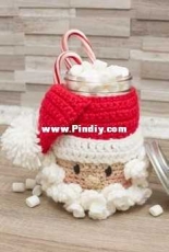 Red Heart - Michele Wilcox - LW5816 - Santa Candy Jar - Free