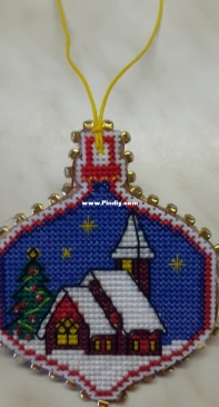 Quiet night plastic canvas Christmas ornament