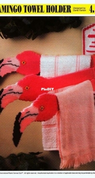 Annies Flamingo Towel Holder 4 Home Decor by Darin Fanton  Plastic Canvas.