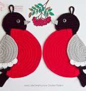 Bullfinch Potholder by Svetlana Zabelina (Little Owls Hut)