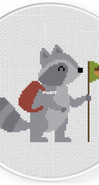 Daily Cross Stitch - Raccoon Trekker