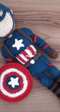 Amigurumi Art Crochet - Susana de Rivero - Captain America - Capitão América -  Portuguese - Translated