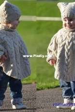 Vanilla Cloud Poncho and Hat Set - Tatsiana Matsiuk - VitalinaCraft