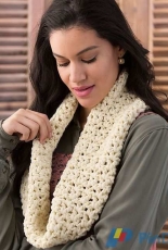 Red Heart-LW5183-Very V-Stitch Cowl by Trish Warrick-Free
