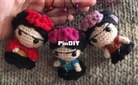 Creaciones Lana - Yazmín González Sánchez - Frida Kahlo Keychain - Frida Kahlo llavero - Spanish