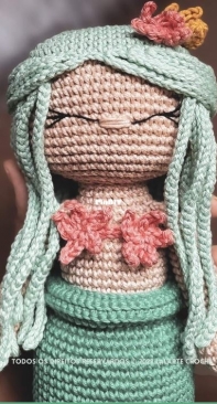 Lalarte Crochet - Elayne Ramos Cirilo - Serena the Mermaid and Serena Baby Booties  - Serena Sereia e Sapatinho Serena - Portuguese