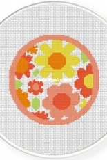 Daily Cross Stitch - Flower Badge