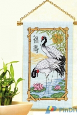 Sacred Serenity Oriental Cranes by Joan Elliott from Cross Stitcher UK  178