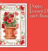 The Vermillion Stitchery - Poppy, Primrose, Snowdrop and Violet Flower Pot with Border XSD