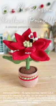 Erin May Crochet - Erin Walker - Bumble Blossom Christmas Poinsettia