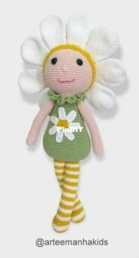 Arte e Manha Kids - Carla Meira - Daisy Doll -  Boneca Margarida - Portuguese