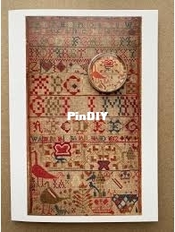Northumberland Sampler House – IA 1812 – A Reproduction Antique Sampler by Anita Jeffries