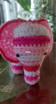 Cute pink elephant - crochet scrap yarn buster