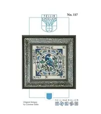 Tellin Emblem - Tiles – Birds and Birdies – No. 117 – Indigo Bunting by Chrisanne Tellin