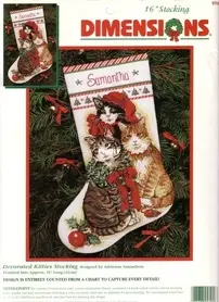 Dimensions 9102 Decorated Kitties Stocking XSD