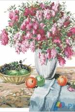 Happy Forever Cross Stitch Flowers, the azalea vase and fruit