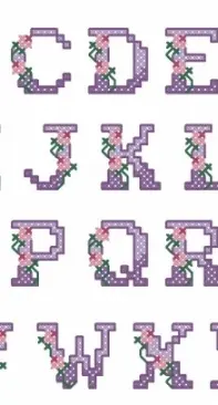 Petite Posies ABC from American School of Needlework ASN 3708 Rose Alphabets XSD and PCS