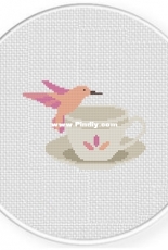 Daily Cross Stitch - Teacup Hummingbird