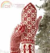 Drops Design-0-791-Mittens with christmas pattern- Free