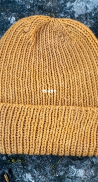 A basic ribbed beanie by Cathryn Paul-Free