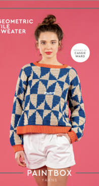 Paintbox Yarns -  The Missing Yarn - Cassie Ward - Geometric Tile Sweater - Free