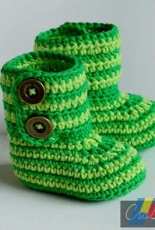 Croby Patterns - Green Zebra - Crochet Baby Booties - Czech and English Updated - Free