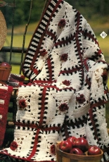 Black & Red Granny Square Afghan
