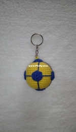 Yellow navy blue keyring