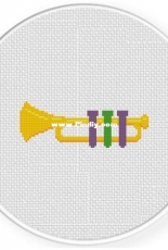 Daily Cross Stitch - Mardi Gras Trumpet