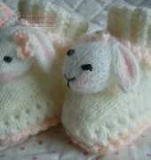 Little Bunny Baby Bootees/Slippers-by Abigail Originals