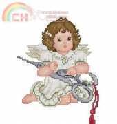Angel with Scissors by Ellen Maurer-Stroh
