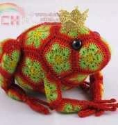 Heidi Bears -  Tomato the Frog Prince African Flower Crochet Pattern