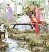 Grooms party / 7 Ancient Masters Enjoying In Bamboo Forest /Joy Sunday R174- Watching Bamboo