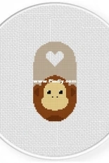 Daily Cross Stitch - Monkey Dogtag