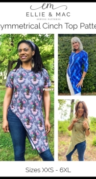 Ellie and Mac - Asymmetrical Cinch Top - Sizes XXS-6XL