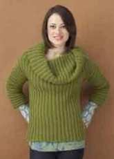 Lion Brand Yarn - 70210A Wool Ease Side To Side Cowl Neck Sweater - Free