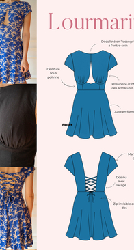 Apolline patterns - Lourmarin dress or crop top - Sizes 32 to 48 - French