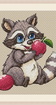 My Lovely Embroidery - Raccoon With Apple by Natalia Batrak XSD