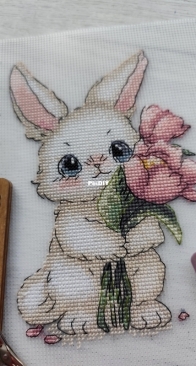 Bunny with a Bouquet by Elena Vorotnikova - Free