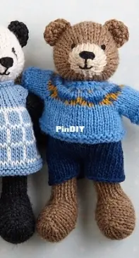 Small Bear/Panda with Clothes by Julie Williams - Little Cotton Rabbits