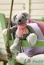 Strick Teddy mit rosa Schal by wonderweib-German-Free