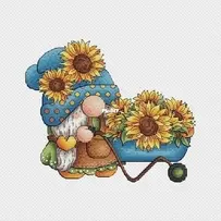 Gnome with Sunflowers by Svetlana Sichkar XSD
