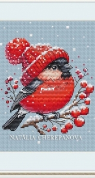 Snowy Bullfinch by Natalia Cherepanova