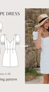 NH Patterns - Natasha Hutchins - Penelope Puff Sleeve Dress - Sizes UK 4-18