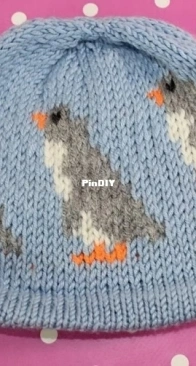 Baby Penguin Ski Beanie Hat Circular by Christine Grant Mad Monkey Knits