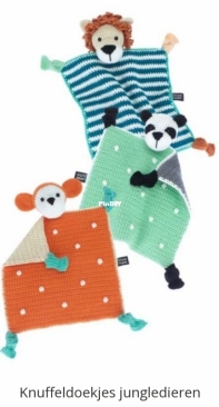 Stip en Haak  - Herriët van de Wiel - Cuddly toys Jungle Animals - Knuffeldoekjes Jungle Dieren - Dutch