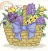 Basket Full of Spring Blooms by Maria Diaz from Cross Stitch Collection 78