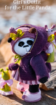 Sveta Crochet Pattern - Sveta Lutik toys - Svetlana Lutik - Girl's outfit for the little panda