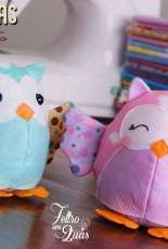 Feltro em Duas - Corujinhas Gorditas / Fat Owls Felt Pattern - Portuguese - Free
